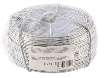 Проволока стальная оцинкованная 1,5 мм длина 50 м Сибртех 47754 купить в Надыме