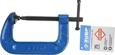 Струбцина  ЗУБР "ПРОФЕССИОНАЛ" тип "G", корпус - ковкий чугун, 75мм 32245-075_z01 купить в Надыме