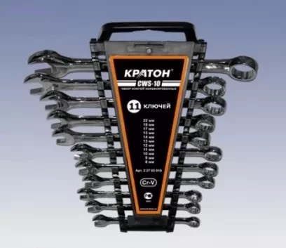 Набор ключей комбинированных Кратон CWS-10 11 пр. 2 27 03 010 купить в Надыме