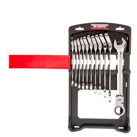 Набор ключей комбинированных Matrix трещоточных шарнирных 11 шт 14796 купить в Надыме