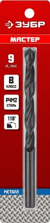ЗУБР 9.0 х 125 мм, сталь Р4М2, класс В, сверло по металлу (29605-9) купить в Надыме