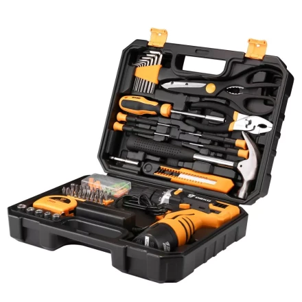 Дрель аккумуляторная DKCD12FU-Li DEKO + набор 104 инструмента для дома, 063-4104 купить в Надыме