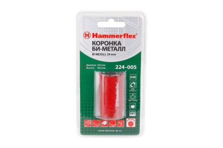 Коронка биметаллическая HAMMER Ф29х38мм 5/8&quot; BiMETALL (224-005) купить в Надыме