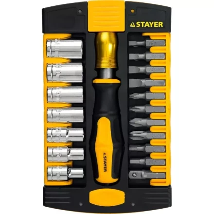 Набор STAYER "MASTER" HERCULES: Отвертки, Cr-V, эргономичная двухкомпонентная рукоятка, 30предм, в боксе 25055-H30 купить в Надыме