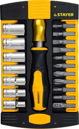 Набор STAYER "MASTER" HERCULES: Отвертки, Cr-V, эргономичная двухкомпонентная рукоятка, 30предм, в боксе 25055-H30 купить в Надыме