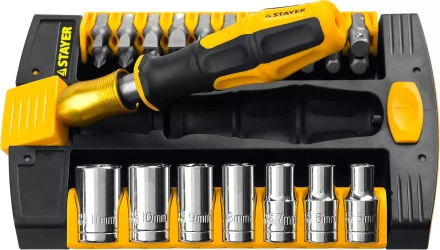 Набор STAYER "MASTER" HERCULES: Отвертки, Cr-V, эргономичная двухкомпонентная рукоятка, 30предм, в боксе 25055-H30 купить в Надыме