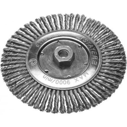 ЗУБР "ПРОФЕССИОНАЛ". Щетка дисковая для УШМ, плетеные пучки стальной проволоки 0,5мм, 175ммхМ14 35192-175_z02 купить в Надыме