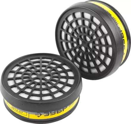 Фильтр ЗУБР "ЭКСПЕРТ" сменный для респираторов и масок, тип B1E1 от кислых газов, 2шт 11131 купить в Надыме