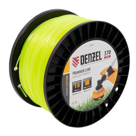 Леска для триммера квадрат 1,6мм х 370м, на DIN катушке FLEX CORD// Denzel 96290 купить в Надыме