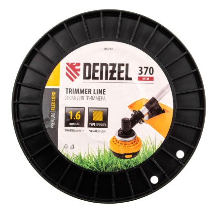 Леска для триммера квадрат 1,6мм х 370м, на DIN катушке FLEX CORD// Denzel 96290 купить в Надыме