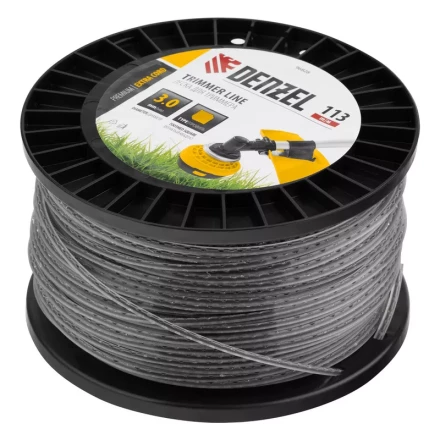 Леска для триммера двухкомпонентная зубчатый квадрат, 3,0мм х 113м, на DIN кат. EXTRA CORD// Denzel 96828 купить в Надыме