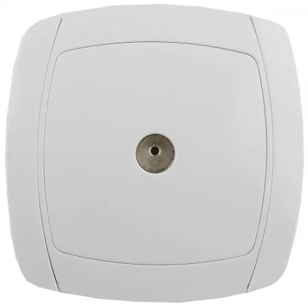 Розетка СВЕТОЗАР "CITY LIGHT" телевизионная одинарная в сборе, цвет белый SV-54215-W купить в Надыме