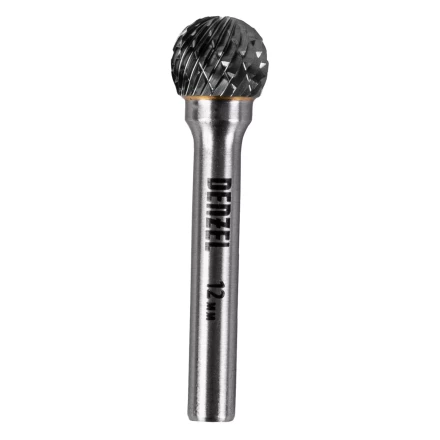 Борфреза по металлу твердосплавная Denzel, шарообразная, тип-D, 12 мм купить в Надыме