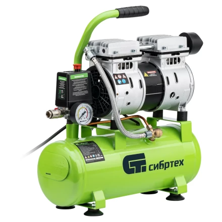 Компрессор безмаслянный малошумный Сибртех МБ 750/10,750 Вт, 10 л, 150 л/мин 58001 купить в Надыме