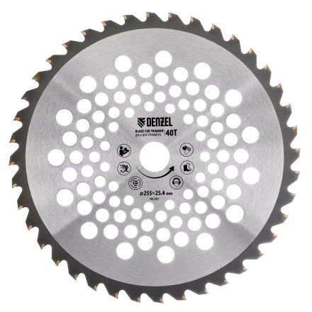 Диск для триммера Denzel, 255 х 25,4  40 зубьев, 96381 купить в Надыме