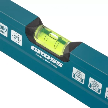 Уровень алюминиевый 1200 мм 2 рукоятки фрезеровка 3 глазка Prazision Gross 34443 купить в Надыме