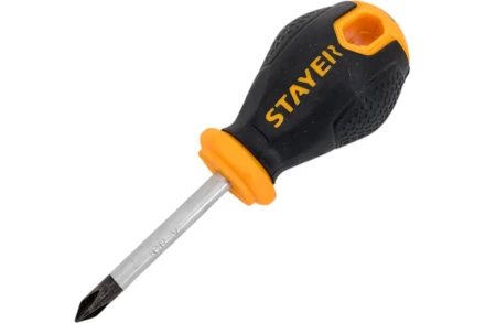 Отвертка STAYER &quot;MASTER&quot;, двухкомпонентная рукоятка, магнитный наконечник, &quot;STUBBY&quot; ( бочка ), PH1x38мм 2510-38-1_z03 купить в Надыме