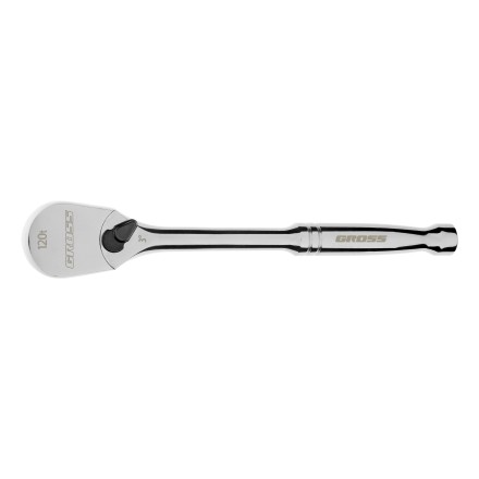 Ключ-трещотка 1/2&quot; Gross 14052, CrV, 120 зубьев, цельнометаллический, хром купить в Надыме