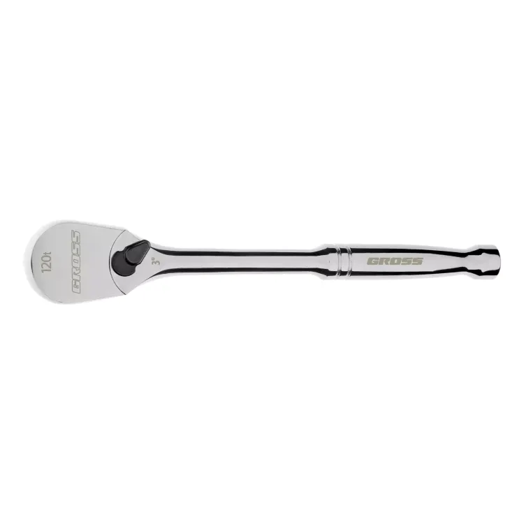 Ключ-трещотка 1/2" Gross 14052, CrV, 120 зубьев, цельнометаллический, хром купить в Надыме