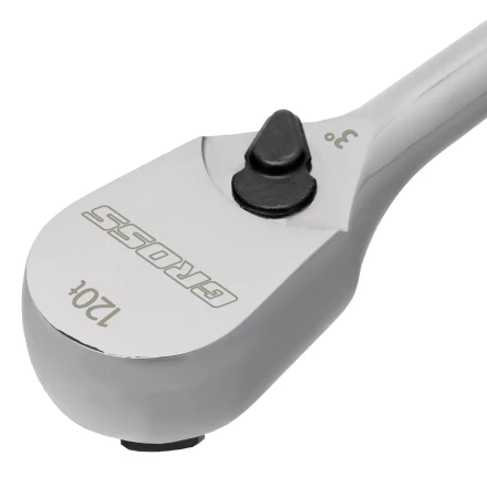 Ключ-трещотка 1/2" Gross 14052, CrV, 120 зубьев, цельнометаллический, хром купить в Надыме