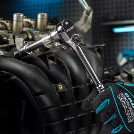 Ключ-трещотка 1/2" Gross 14052, CrV, 120 зубьев, цельнометаллический, хром купить в Надыме