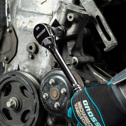 Ключ-трещотка 1/2" Gross 14052, CrV, 120 зубьев, цельнометаллический, хром купить в Надыме