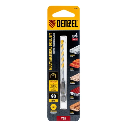 Сверло универсальное, Multi cut, 4 мм Denzel 706005 купить в Надыме