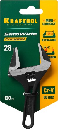Ключ разводной компактный c тонкими губками KRAFTOOL SlimWide Compact 27266-15 купить в Надыме