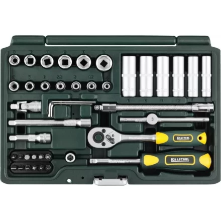 Набор KRAFTOOL "EXPERT QUALITAT": Торцовые головки "SUPER LOCK" с присоединит квадратом, 1/4", 42 предмета 27885-H42_z02 купить в Надыме