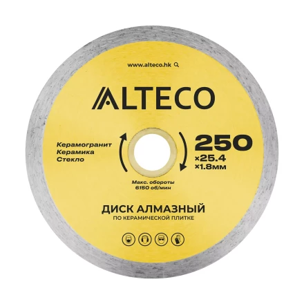 Диск алмазный по керамической плитке ALTECO 250x25.4x1.8 мм 66528 купить в Надыме