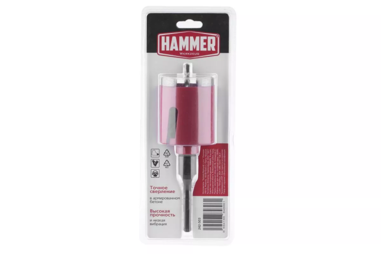 Коронка алмазная HAMMER Ф 68мм (242-503) купить в Надыме