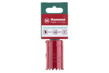 Коронка биметаллическая HAMMER Ф32х38мм 5/8&quot; BiMETALL (224-006) купить в Надыме