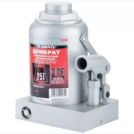 Домкрат гидравлический бутылочный 25 т h подъема 240–375 мм  MATRIX MASTER 50733 купить в Надыме