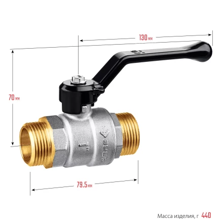 ЗУБР d 1, ручка-рычаг, папа-папа, полнопроходной шаровой кран (51326-1) купить в Надыме