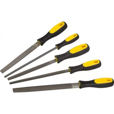 Набор STAYER "PROFI": Напильники с двухкомпонентной рукояткой,плоский,полукруглый,трехгран,квадратный,круглый,№2,200мм 1682-20-H5_z01 купить в Надыме