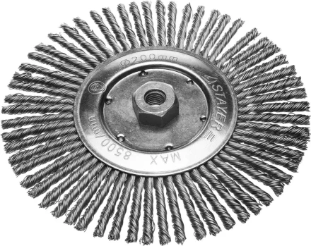 ЗУБР "ПРОФЕССИОНАЛ". Щетка дисковая для УШМ, плетеные пучки стальной проволоки 0,5мм, 200ммхМ14 35192-200_z02 купить в Надыме