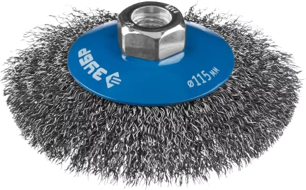 ЗУБР "ПРОФЕССИОНАЛ". Щетка коническая для УШМ, витая стальная проволока 0,3мм, 115ммхМ14 35265-115_z02 купить в Надыме