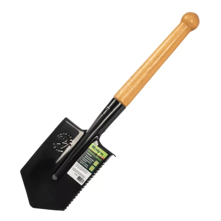 Лопата саперная, 150х180х510 мм, деревянный черенок, с зубьями, Россия Сибртех 61396 купить в Надыме