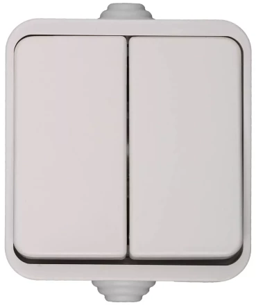 Выключатель СВЕТОЗАР БАТТЕРФЛЯЙ двухклавишный, цвет белый, 10А/~250В SV-54334-W купить в Надыме