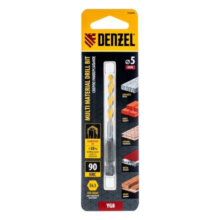 Сверло универсальное, Multi cut, 5 мм Denzel 706006 купить в Надыме