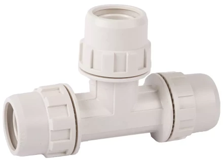 Тройник ЗУБР "ШиреФит" соединительный "штуцер с гайкой - штуцер с гайкой - штуцер с гайкой", 32мм 51505-32 купить в Надыме