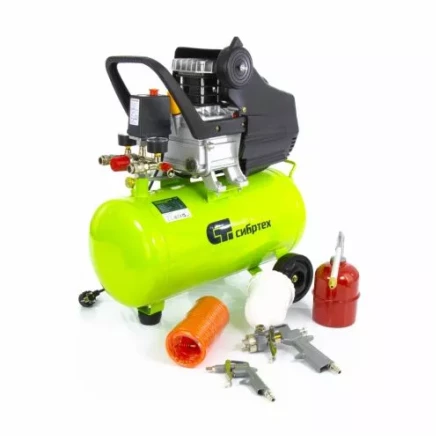 Компрессор масляный поршневой прямой привод с набором Сибртех КК-1500/24 ПЛЮС  58038 купить в Надыме