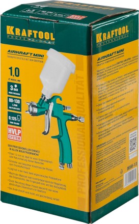 Краскопульт пневматический KRAFTOOL AirKraft Mini, HVLP, c верхним бачком, 1,0мм 06565-1.0 купить в Надыме