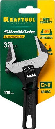 Ключ разводной компактный c тонкими губками KRAFTOOL SlimWide Compact 27266-20 купить в Надыме