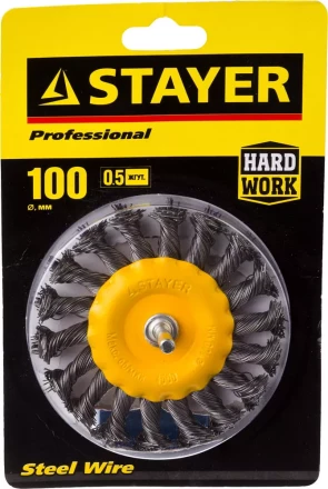 DEXX. Щетка дисковая для дрели, витая стальная латунированная проволока 0,3мм, 50мм 35110-050 купить в Надыме