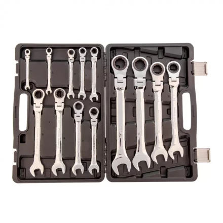 Набор ключей комбинированных Matrix трещоточных шарнирных 13 шт 14798 купить в Надыме