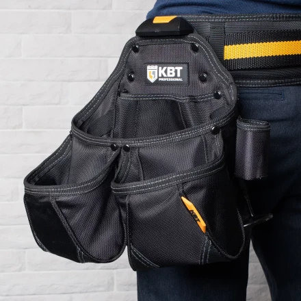Быстросъемная поясная сумка модульного типа на клипсе с держателями для молотка и рулетки КВТ СМ-02 (83136) купить в Надыме