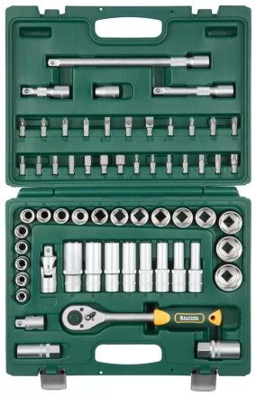 Набор KRAFTOOL "EXPERT QUALITAT": Торцовые головки "SUPER LOCK" с присоединит квадратом, 1/2", 60 предметов 27886-H60_z02 купить в Надыме