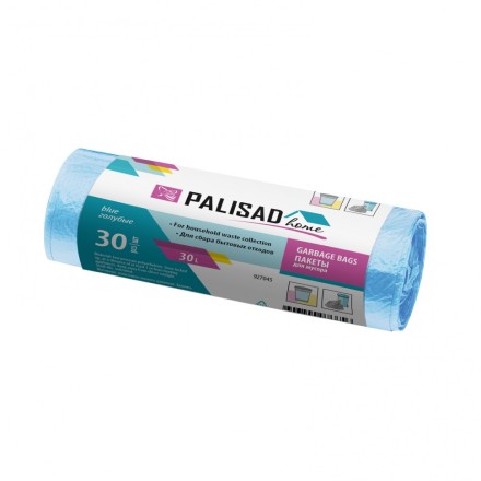 Пакеты для мусора 30 л x 30 шт. голубые, Home Palisad 927045 купить в Надыме