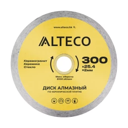 Диск алмазный по керамической плитке ALTECO 300x25.4x2 мм 66529